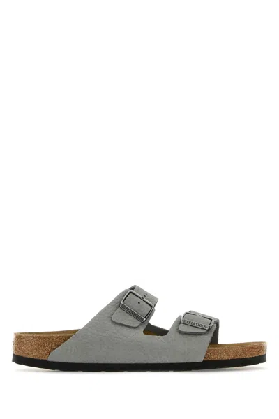 Birkenstock Grey Arizona Slippers In Gray