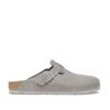 Birkenstock Grey Suede Clogs With Anatomical Footbed In Grey