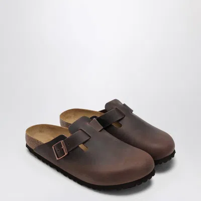 Birkenstock Habana-coloured Boston Slipper With Normal Fit In Brown