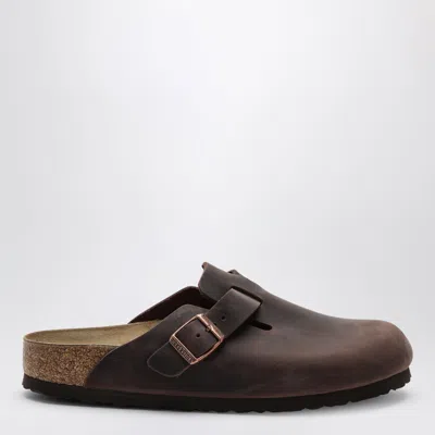 Birkenstock Habana Oiled Leather Mini Boston Clogs In Brown