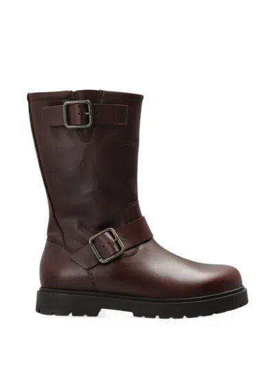 Birkenstock Highwood Mid Buckle-details Leather Boots In Multi