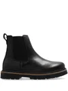 Birkenstock Highwood Slip On Womens Faux Leather Round Toe Ankle Boots In Black
