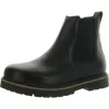 Birkenstock Highwood Slip On Womens Faux Leather Round Toe Ankle Boots In Black