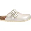 BIRKENSTOCK IVORY KAY SABOT FOR GIRL WITH LOGO