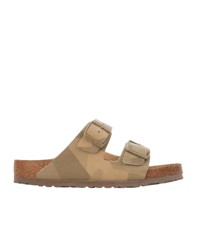 Birkenstock Khaki Camouflage Two-buckle Slide Sandals In Brown