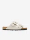 Birkenstock Arizona Shearling Suede Sandals In White