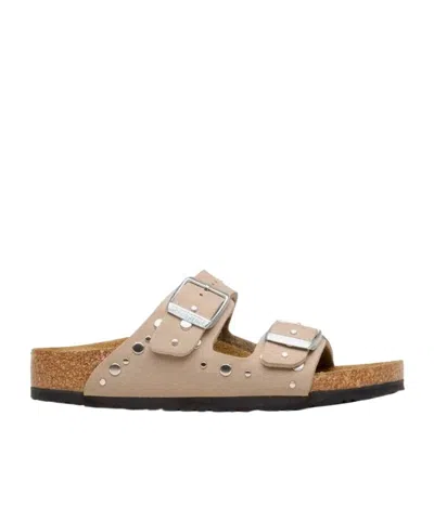 Birkenstock Kids Arizona Studded Sandals In Brown