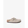 Birkenstock Taupe Kids' Boston Soft Footbed Suede Clogs Eur 32 / 13 Uk In Taupe