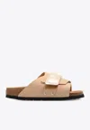 BIRKENSTOCK KYOTO LEATHER SLIDES