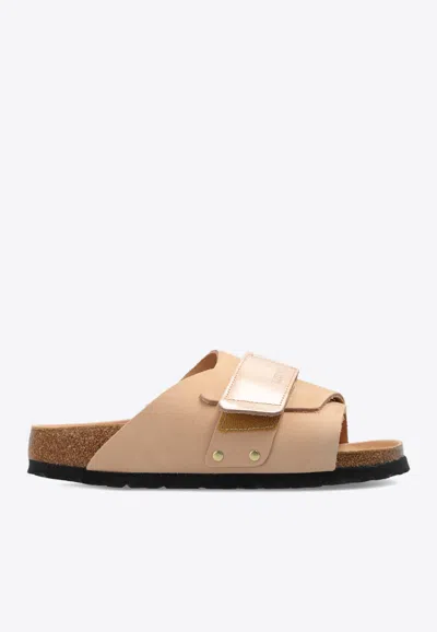 BIRKENSTOCK KYOTO LEATHER SLIDES