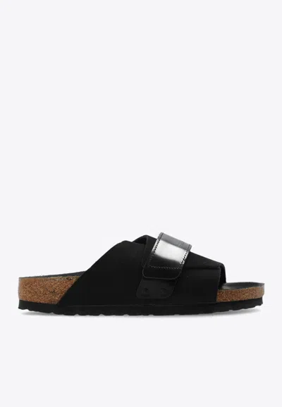 Birkenstock Kyoto Leather Slides In Black