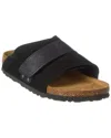 Birkenstock Women's Kyoto Nubuck Suede Leather Slide Sandals From Finish Line In Black