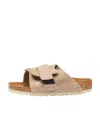 Birkenstock Kyoto One-strap Suede Sandals In Nude