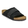 Birkenstock Kyoto Suede And Nubuck Leather Slides In Black