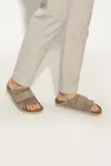 Birkenstock Kyoto Adjustable-fastened Leather Sandals In Grey