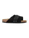 Birkenstock Kyoto Suede Nubuck Sandals In Black