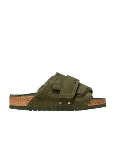 Birkenstock Kyoto Suede Sandals In Green