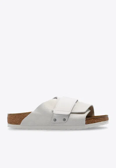 Birkenstock Kyoto Suede Slides In Gray