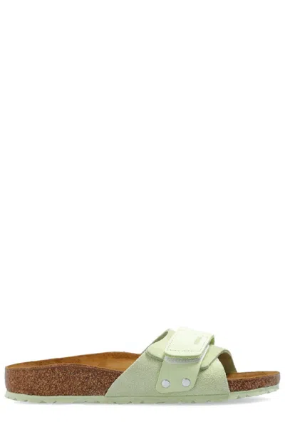 Birkenstock Kyoto Suede Flat Sandals In Green
