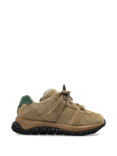 Birkenstock Lace-up Panelled Sneakers In Brown