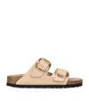 Birkenstock Open-toe Slip-on Buckled Leather Sandals In Pink