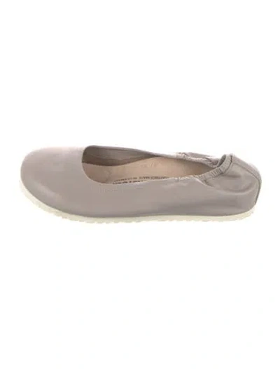 Pre-owned Birkenstock Leather Ballet Flats In Neutral