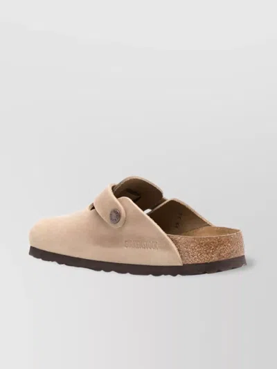 Birkenstock Leather Boston Mules In Neutral