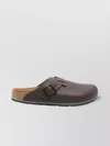 Birkenstock Leather Closed Toe Slippers With Textured Sole