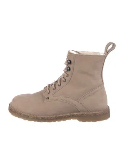 Pre-owned Birkenstock Leather Combat Boots In Brown
