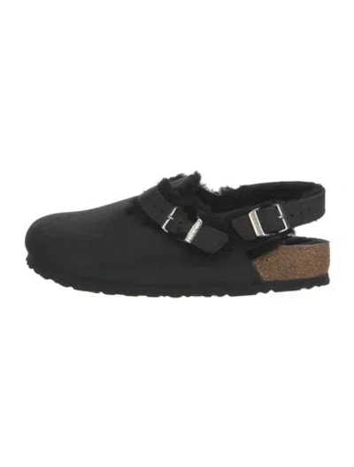 Pre-owned Birkenstock Leather Flats In Black