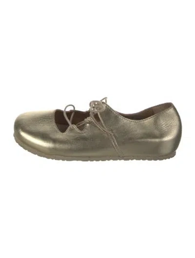Pre-owned Birkenstock Leather Flats In Green