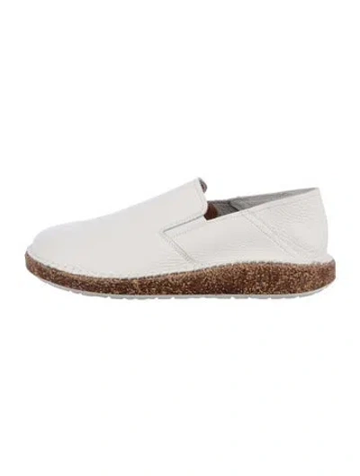 Pre-owned Birkenstock Leather Flats In White