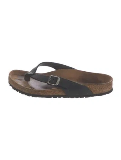 Pre-owned Birkenstock Leather Flip Flops In Brown