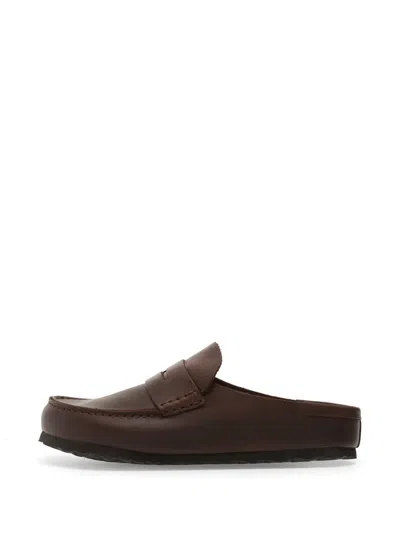 Birkenstock Leather Loafers In Burgundy