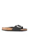 Birkenstock Madrid Big Buckle Slides In Black