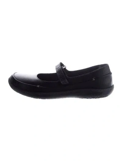 Pre-owned Birkenstock Leather Mary Jane Flats In Black