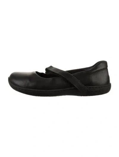 Pre-owned Birkenstock Leather Mary Jane Flats In Black