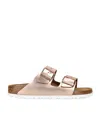 Birkenstock Arizona Soft Footbed Leather Sandal In Brown