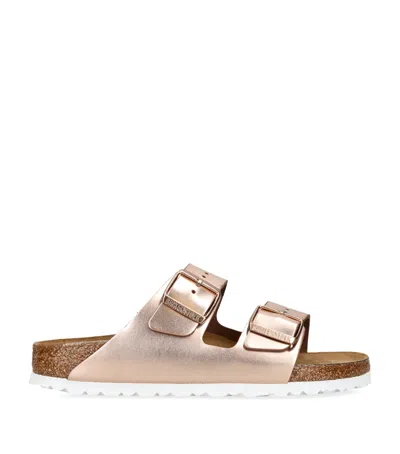 BIRKENSTOCK LEATHER METALLIC ARIZONA SANDALS