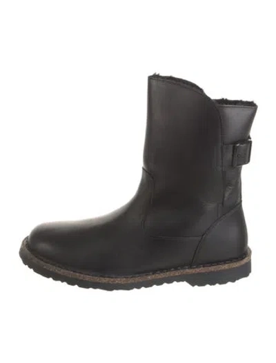 Pre-owned Birkenstock Leather Moto Boots In Black