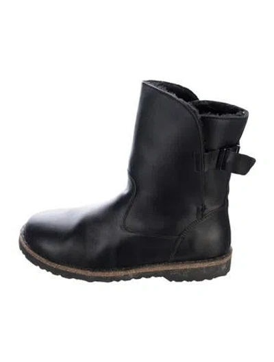 Pre-owned Birkenstock Leather Moto Boots In Gray