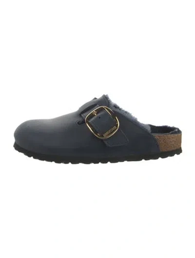 Pre-owned Birkenstock Leather Mules In Blue