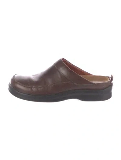 Pre-owned Birkenstock Leather Mules In Brown