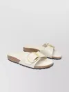 Birkenstock Leather Open Toe Sandals With Big Buckle