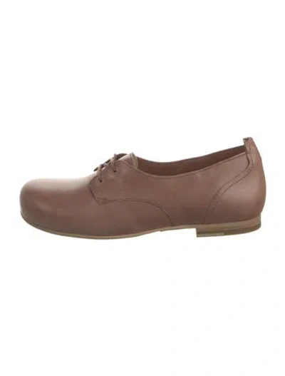 Pre-owned Birkenstock Leather Oxfords In Brown
