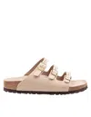 Birkenstock Triple Buckle Cork Sole Sandals In Brown