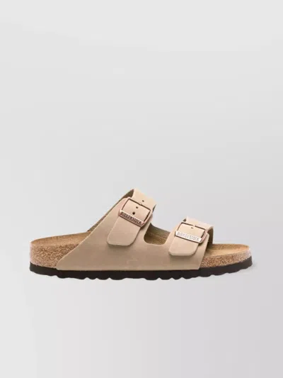 Birkenstock Womens Glamour Gold Arizona Two-strap Metallic Faux-leather Sandals