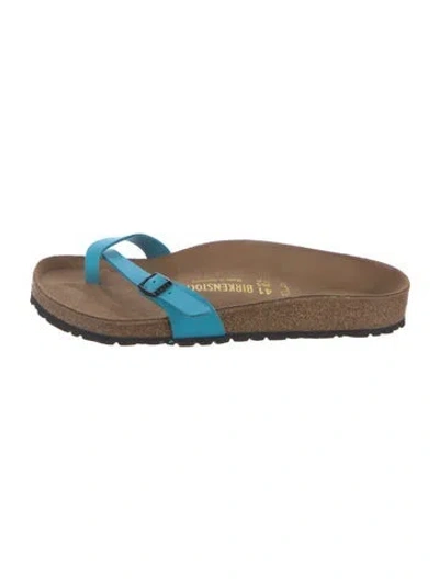 Pre-owned Birkenstock Leather Slides In Brown