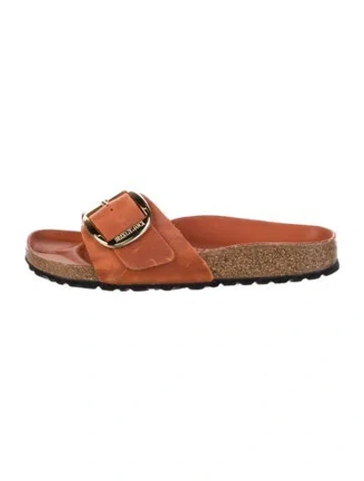 Pre-owned Birkenstock Leather Slides In Brown