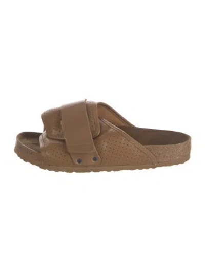 Pre-owned Birkenstock Leather Slides In Brown